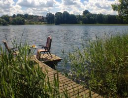 camping stara basn, kosewo, mazury, jezioro, pomost